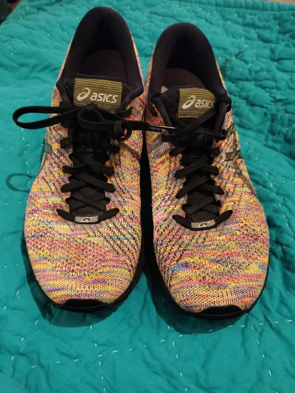 Asics Multicolor Knit Athletic Shoes with Black Laces